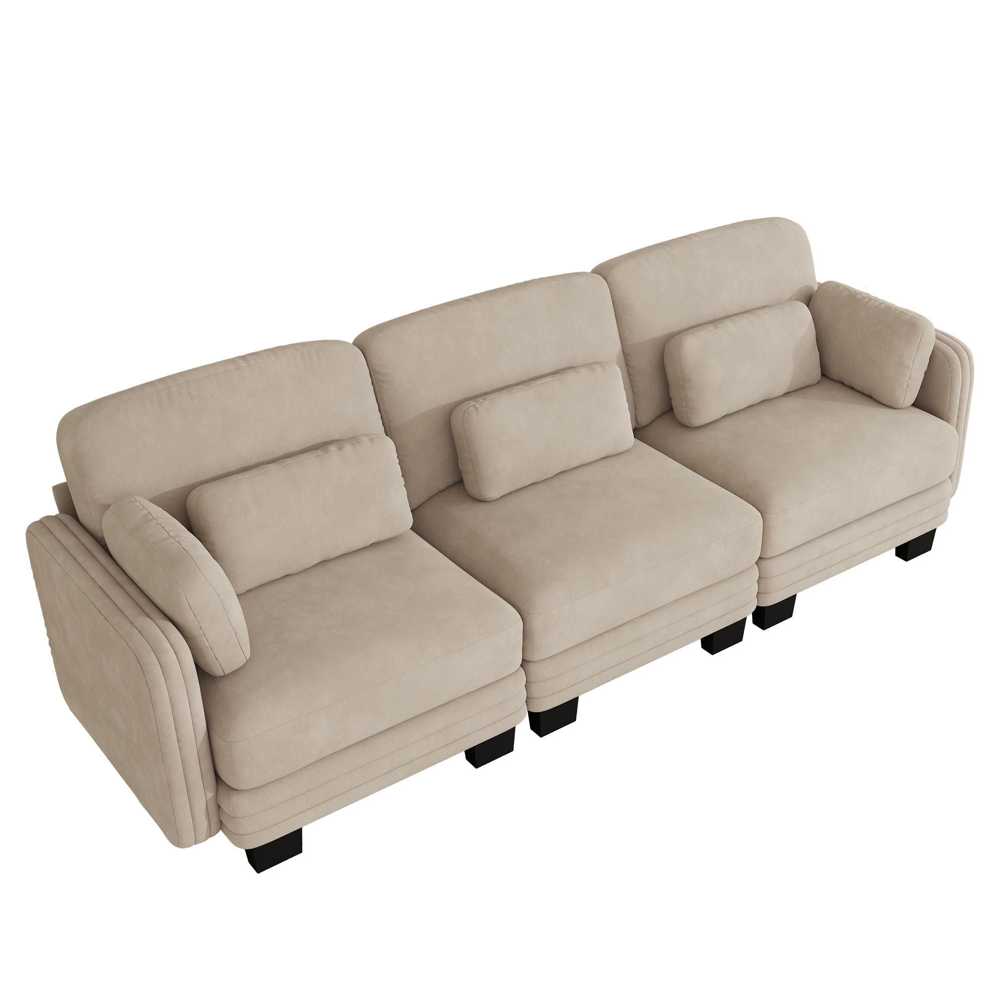 ComfortXL 3-Sitzer-Sofa Hellbraun 253x88x88 cm