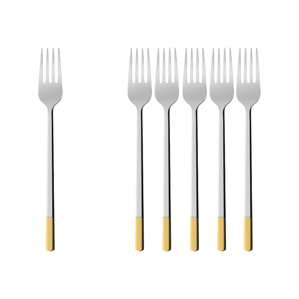 TAFELGABEL Ella teilvergoldet silber-gold 210 mm 6er Set - Silberfarben/Goldfarben, Metall - Villeroy & Boch