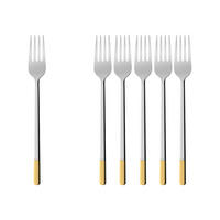 TAFELGABEL Ella teilvergoldet silber-gold 210 mm 6er Set - Silberfarben/Goldfarben, Metall - Villeroy & Boch