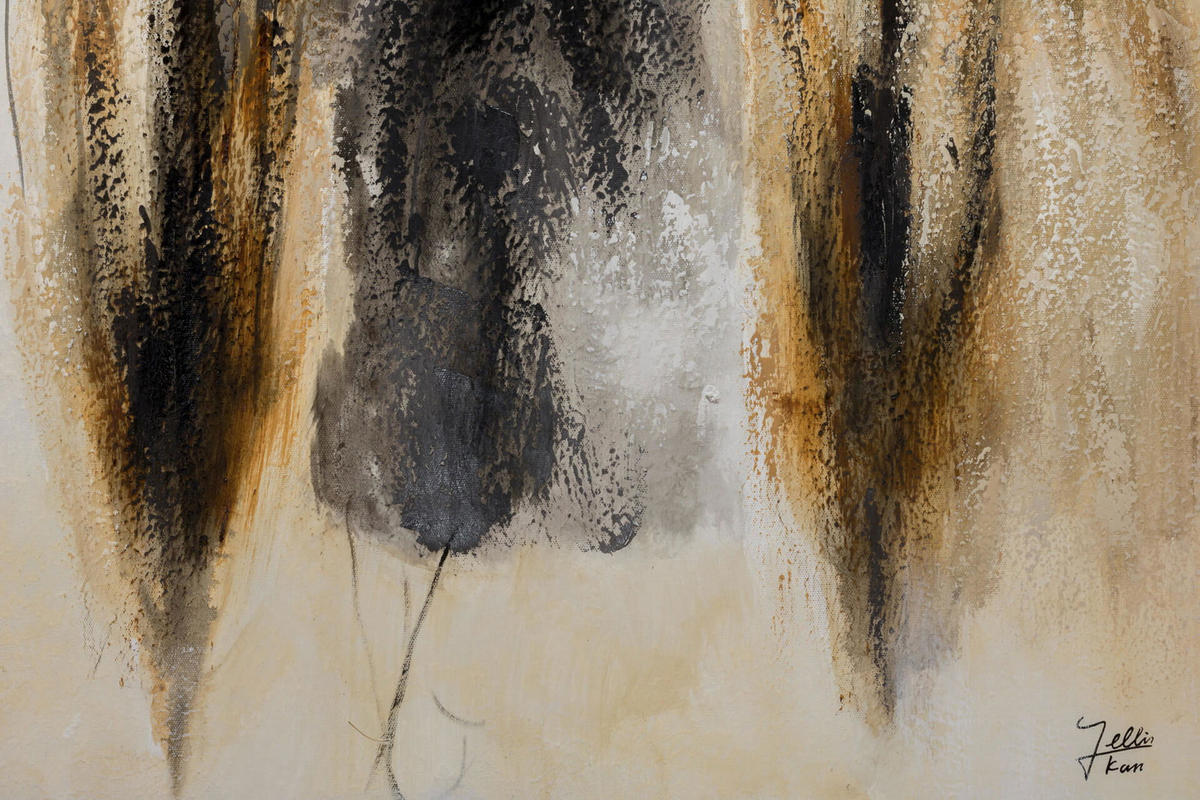 ACRYLBILD HANDGEMALT 60/90 cm - Beige/Braun, Holz/Textil (1.42/90cm) - KUNSTLOFT