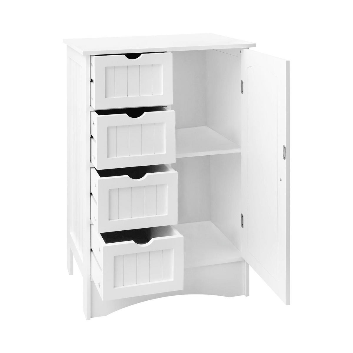 BADEZIMMERSCHRANK Weiß 55/81/30 cm - Weiß, Holzwerkstoff (30/81/55cm) - ML-DESIGN