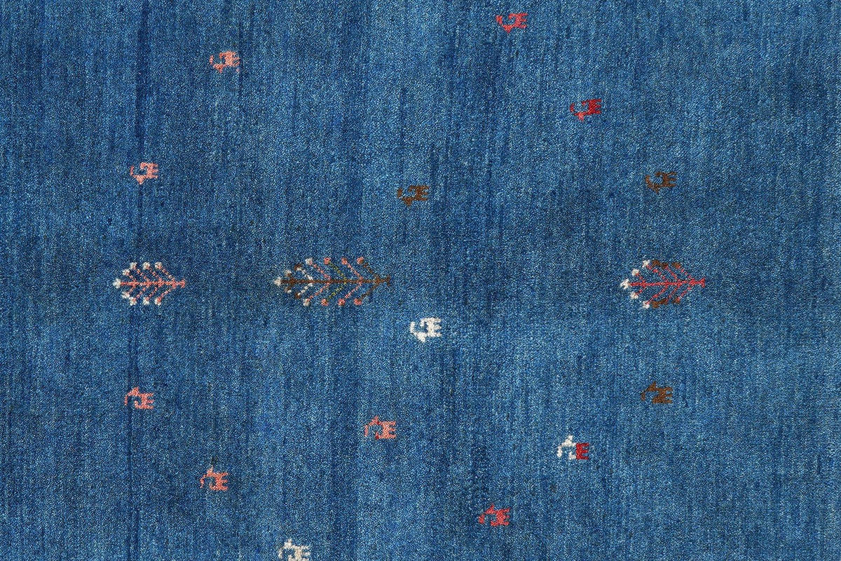 GABBEH-TEPPICH handgeknüpft Rizbaf Blau 213/157 cm Schurwolle - Blau, Textil (157/213cm) - Looma