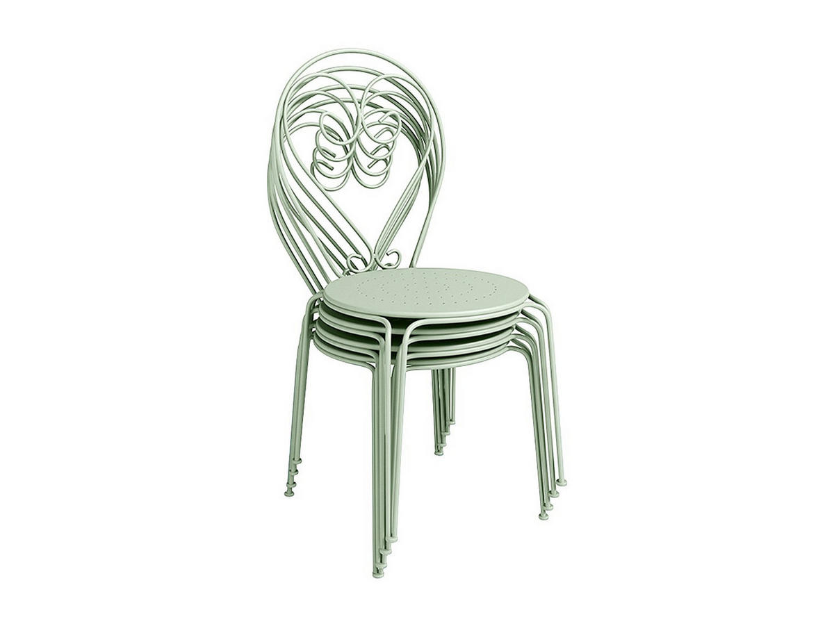 GARTENSTUHL - 43 cm x 47 cm - Metall - Mandelgrün - GUERMANTES - Grün, Metall (43/90/47cm) - Vente-Unique