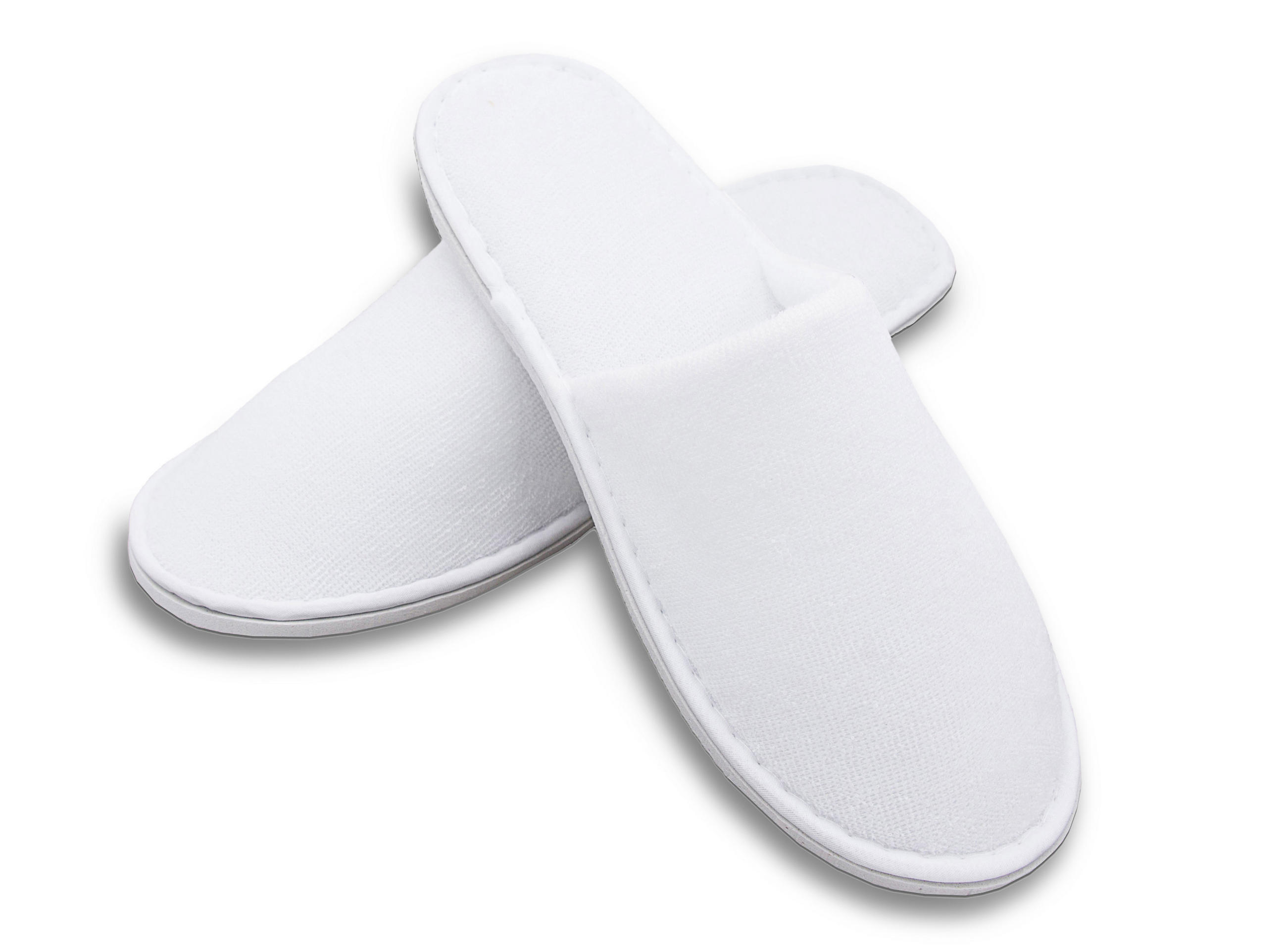 FROTTIERSLIPPER, 10er-Set, Universalgröße, 100% Polyester, Weiß - Weiß, Textil (5/1/29cm) - Zollner