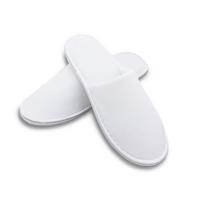 FROTTIERSLIPPER, 10er-Set, Universalgröße, 100% Polyester, Weiß - Weiß, Textil (5/1/29cm) - Zollner
