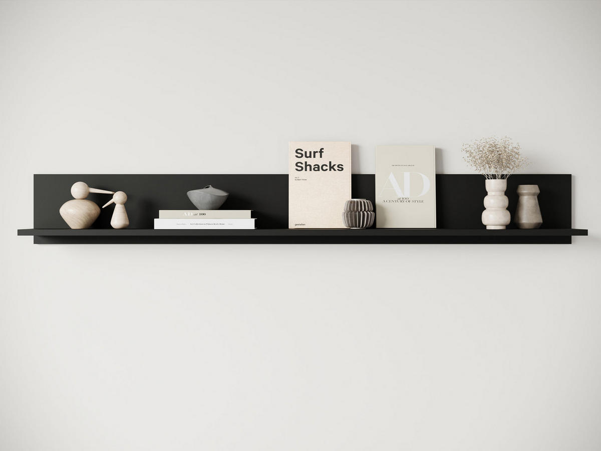 WANDREGAL Vera L-138 - Graphitfarben, Holzwerkstoff (139/18/12cm) - MIRJAN24