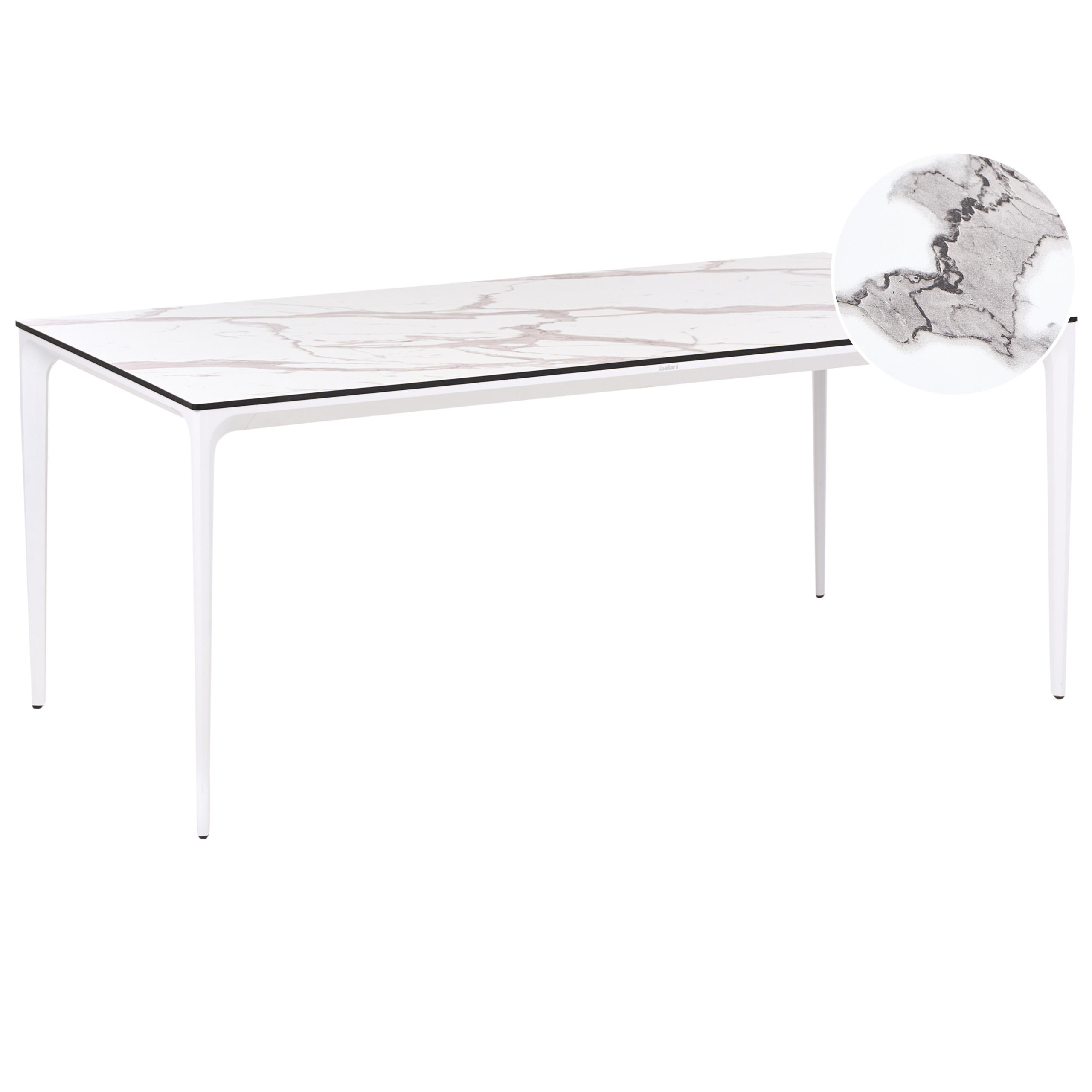 Beliani ZAHRADNÍ STŮL 180/90 cm Mramor Look Bílý Mramor Sovareto