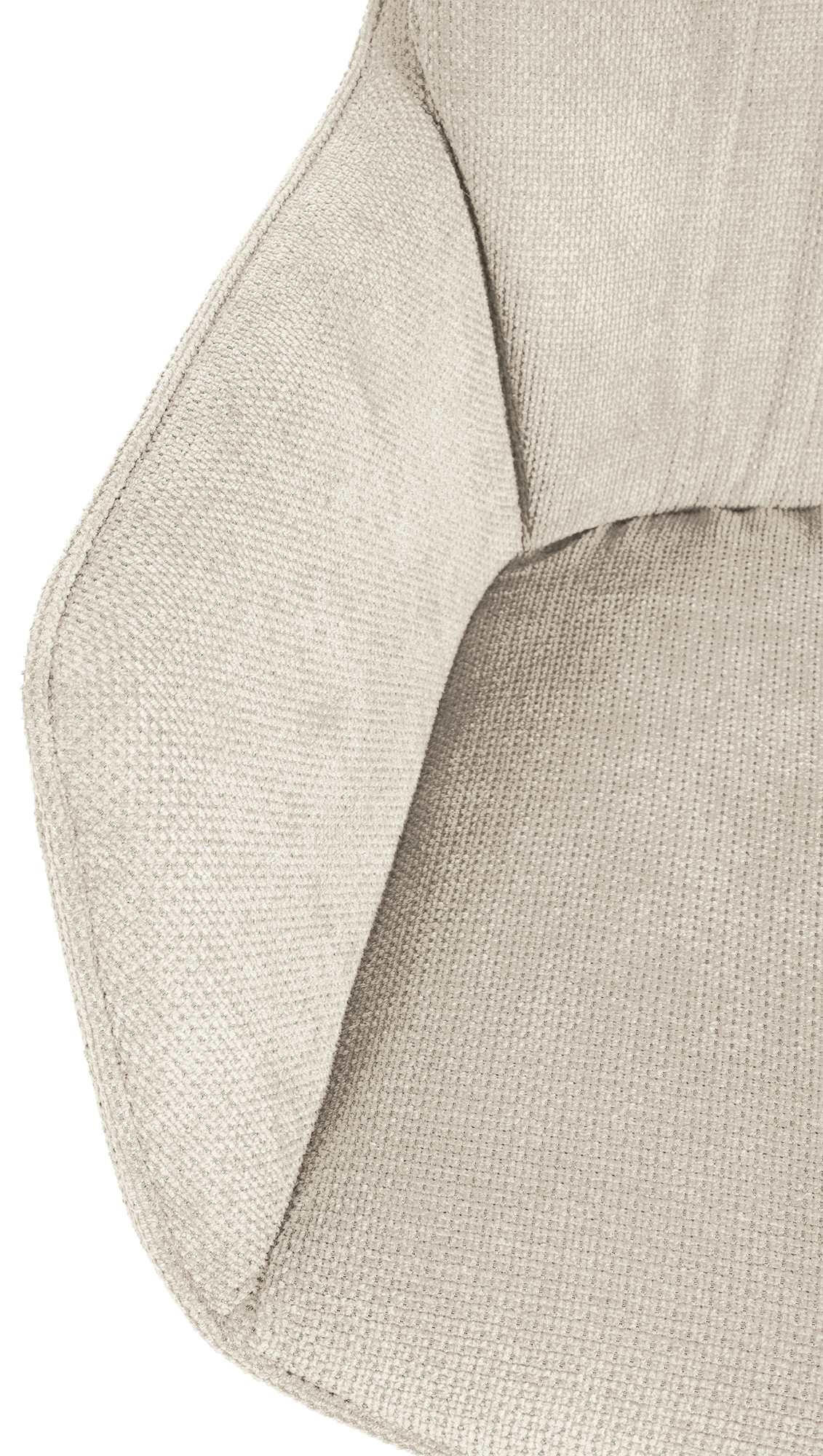 ARMLEHNENSTUHL Metall creme - Creme/Schwarz, Textil/Metall (58/91/62cm) - CLP