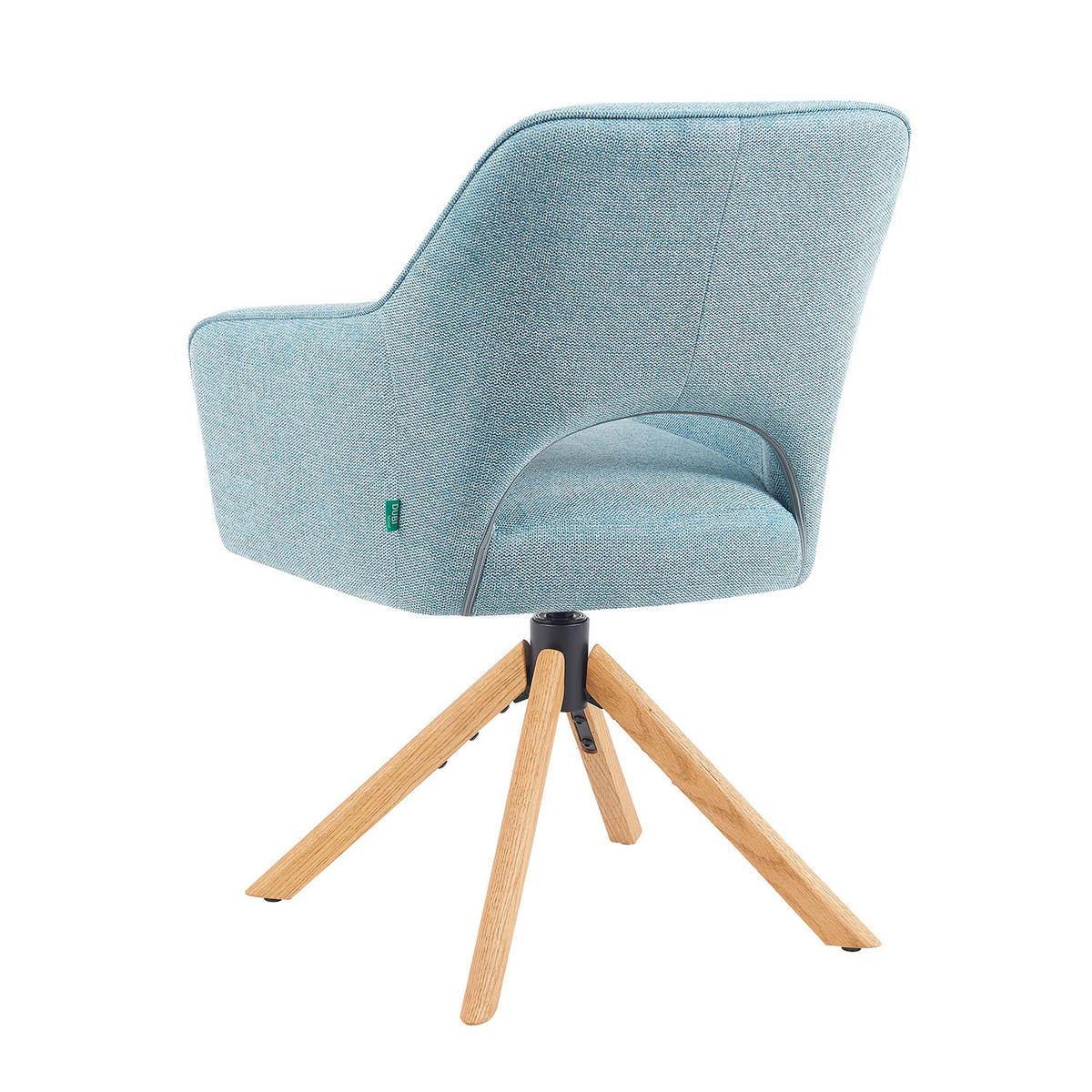 DREHSTUHL Mika-Lara - Honigeiche/Hellblau, Eichenholz/Holz (60/87/65cm) - DUBI Möbel