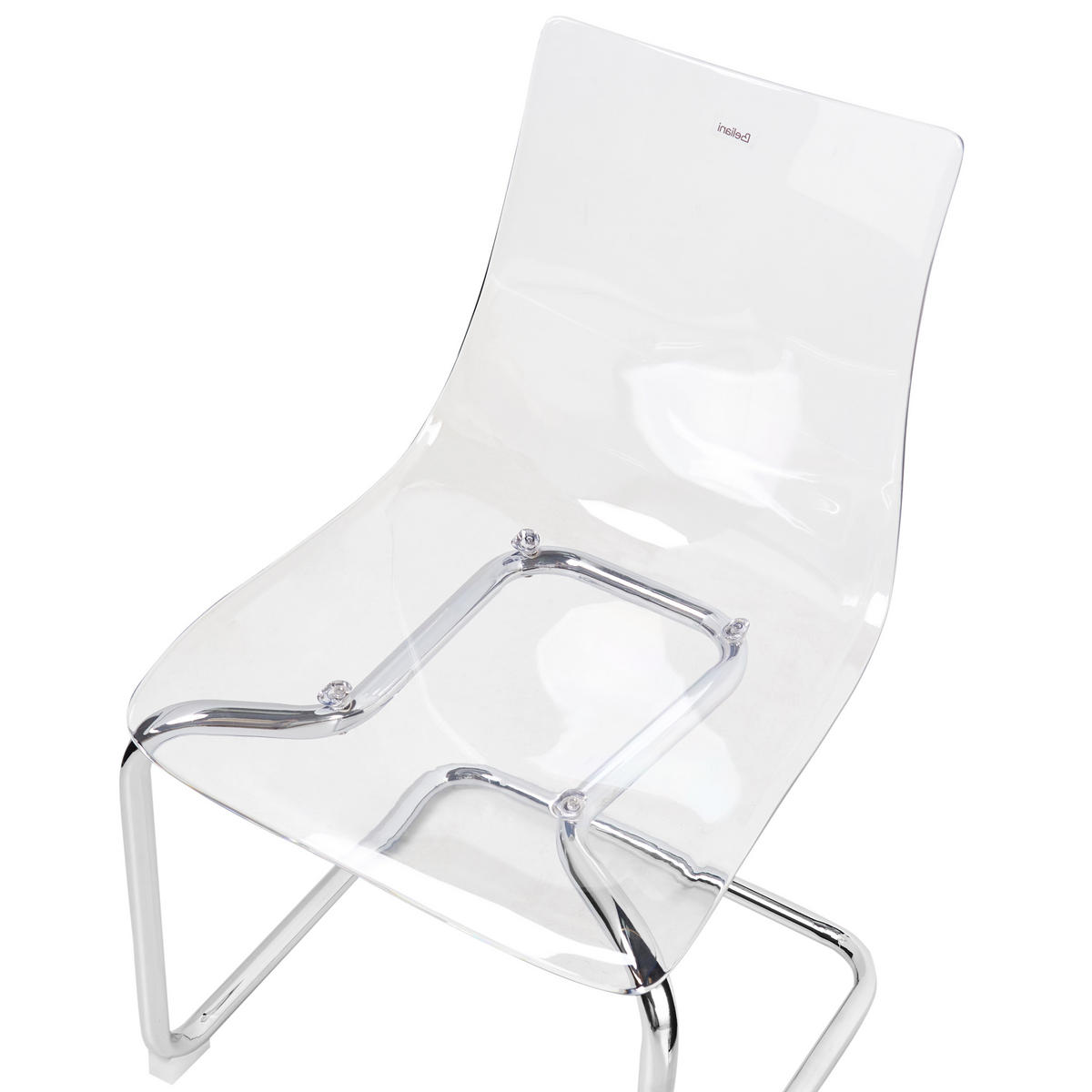 ESSZIMMERSTUHL Transparent Marshall - Transparent/Silberfarben, Kunststoff (48/81/48cm) - Beliani