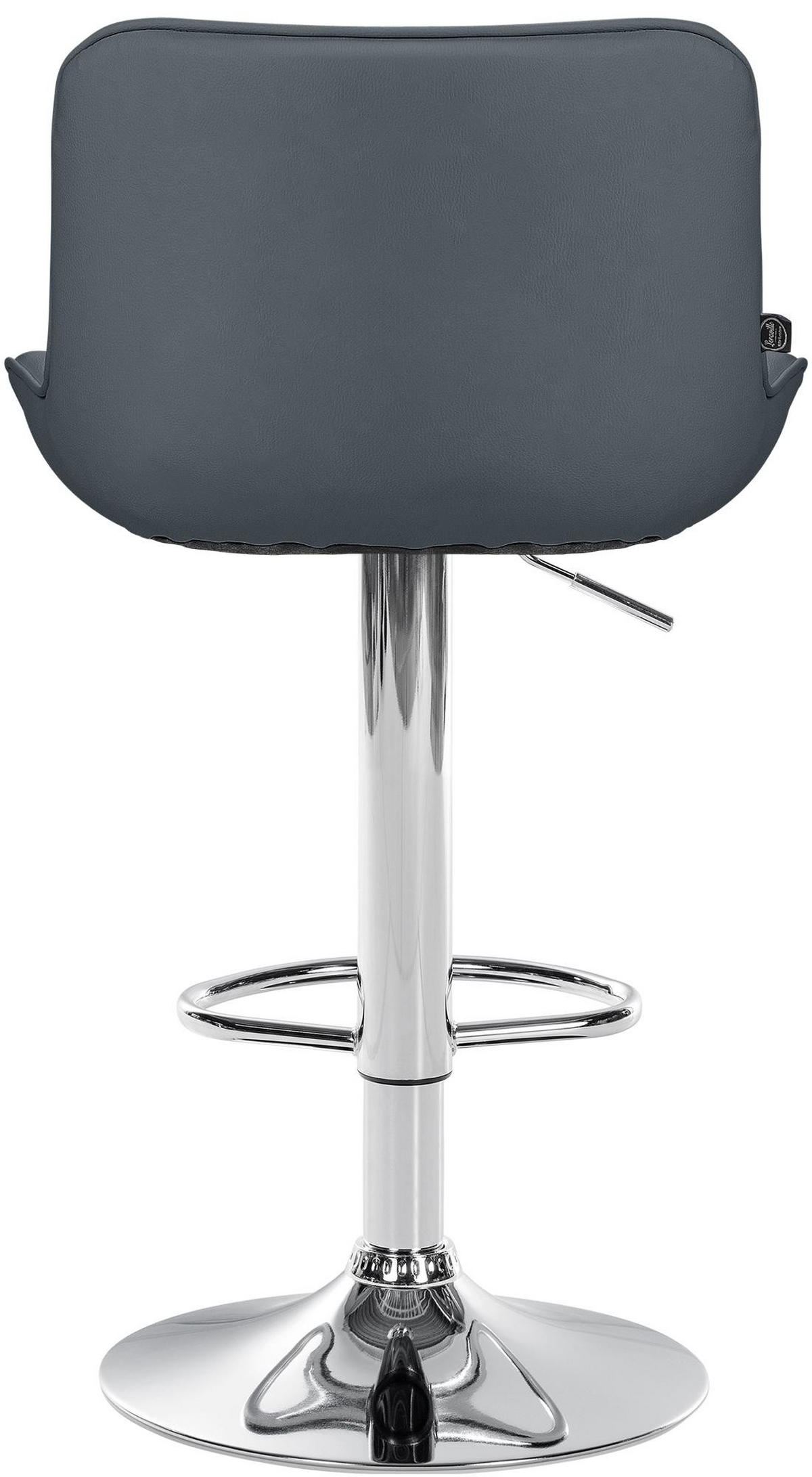 BARHOCKER Lederlook grau - Chromfarben/Grau, Textil/Metall (49/85/51cm) - CLP