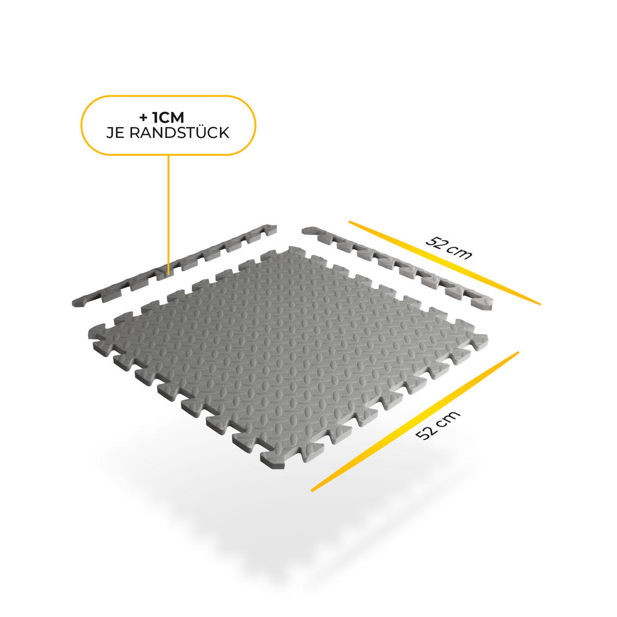 BODENSCHUTZMATTE für Pool Anthrazit 52x52cm (16 Stück - 4,32m²) Extradick - Anthrazit, Kunststoff (52/52cm) - Bestlivings
