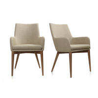 SESSEL 2er-Set Polyester Beige SHANA - Beige, Textil (61/86/55cm) - Miliboo