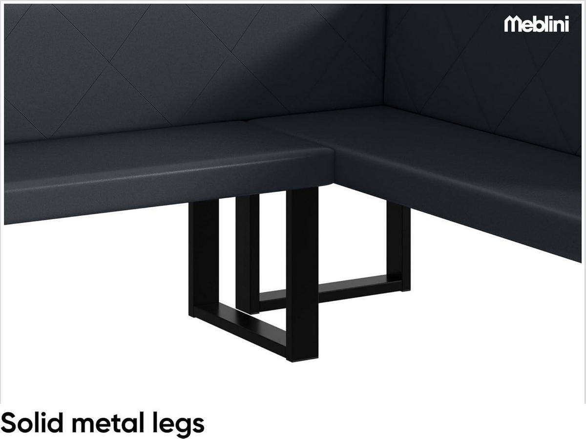 ECKBANK ERIC_U - Dunkelgrau, Leder (142/196cm) - Meblini