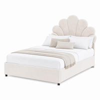 BETT mit hydraulischem Stauraum 90x200 cm Samt Beige - Beige, Metall (90/200cm) - Beauniv