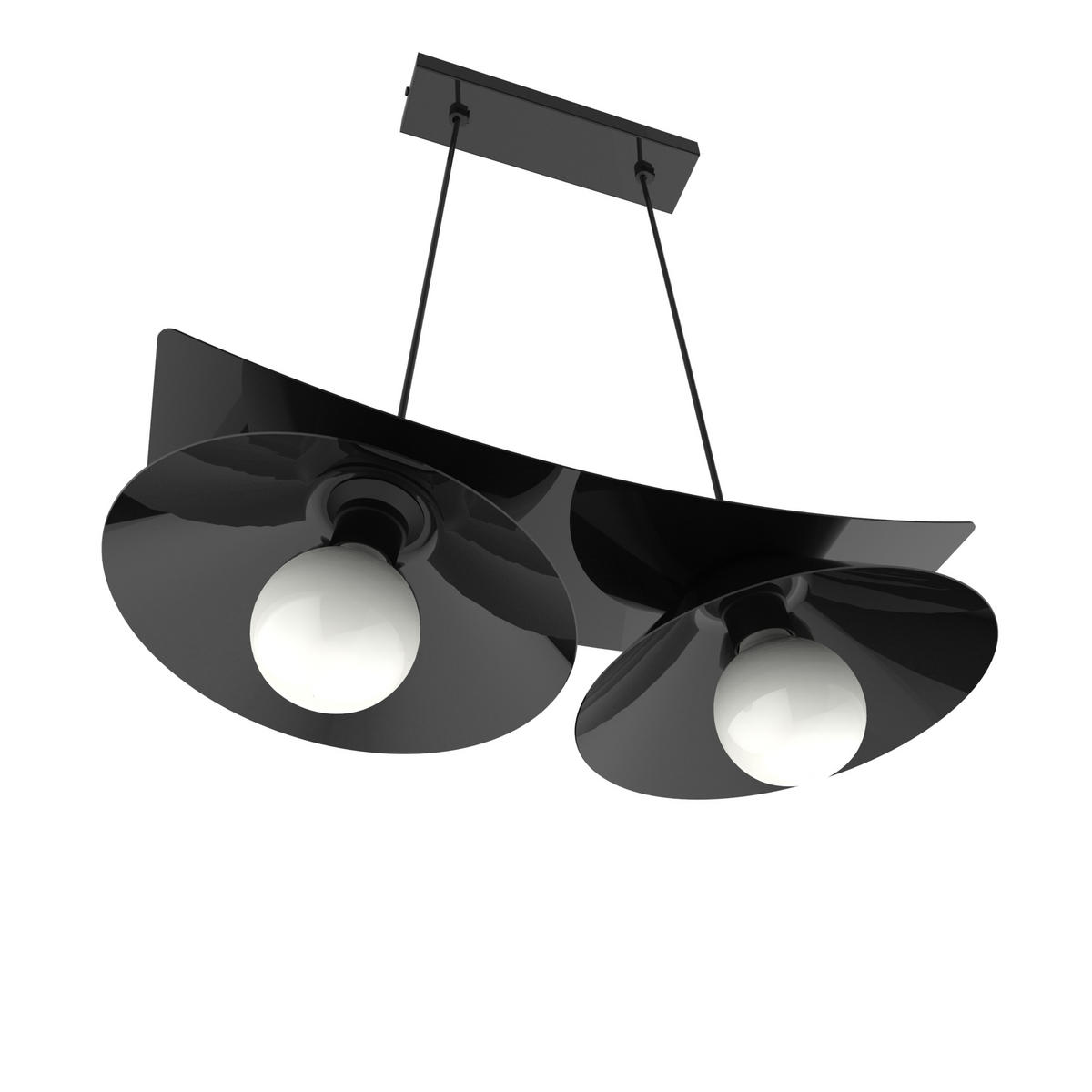 HÄNGELEUCHTE Miller X2 - Schwarz Hochglanz, Metall (70/25/16cm) - Lumicom