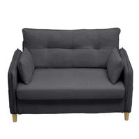 SCHLAFSOFA 127/75.5/83 cm Dunkelgrau mit Armlehnen und Seitentaschen - Dunkelgrau, Textil (75.5/83/127cm) - Oxeza