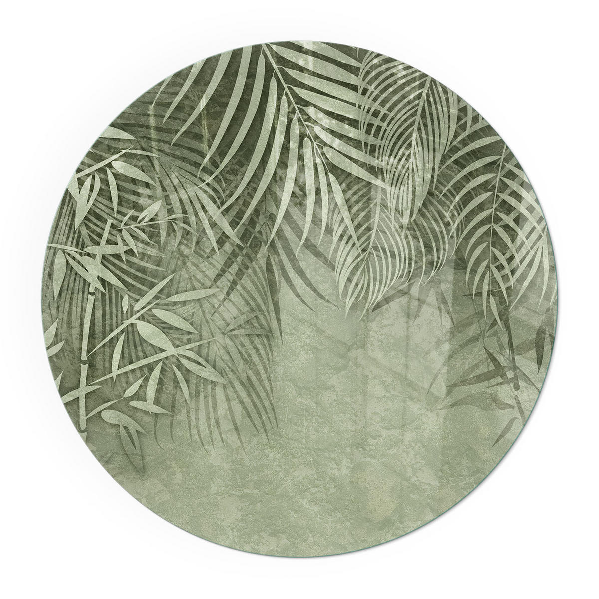 GLASPLATTE für Kamin Ø 50 cm - Grün, Glas (50/50/0.4cm) - TULUP