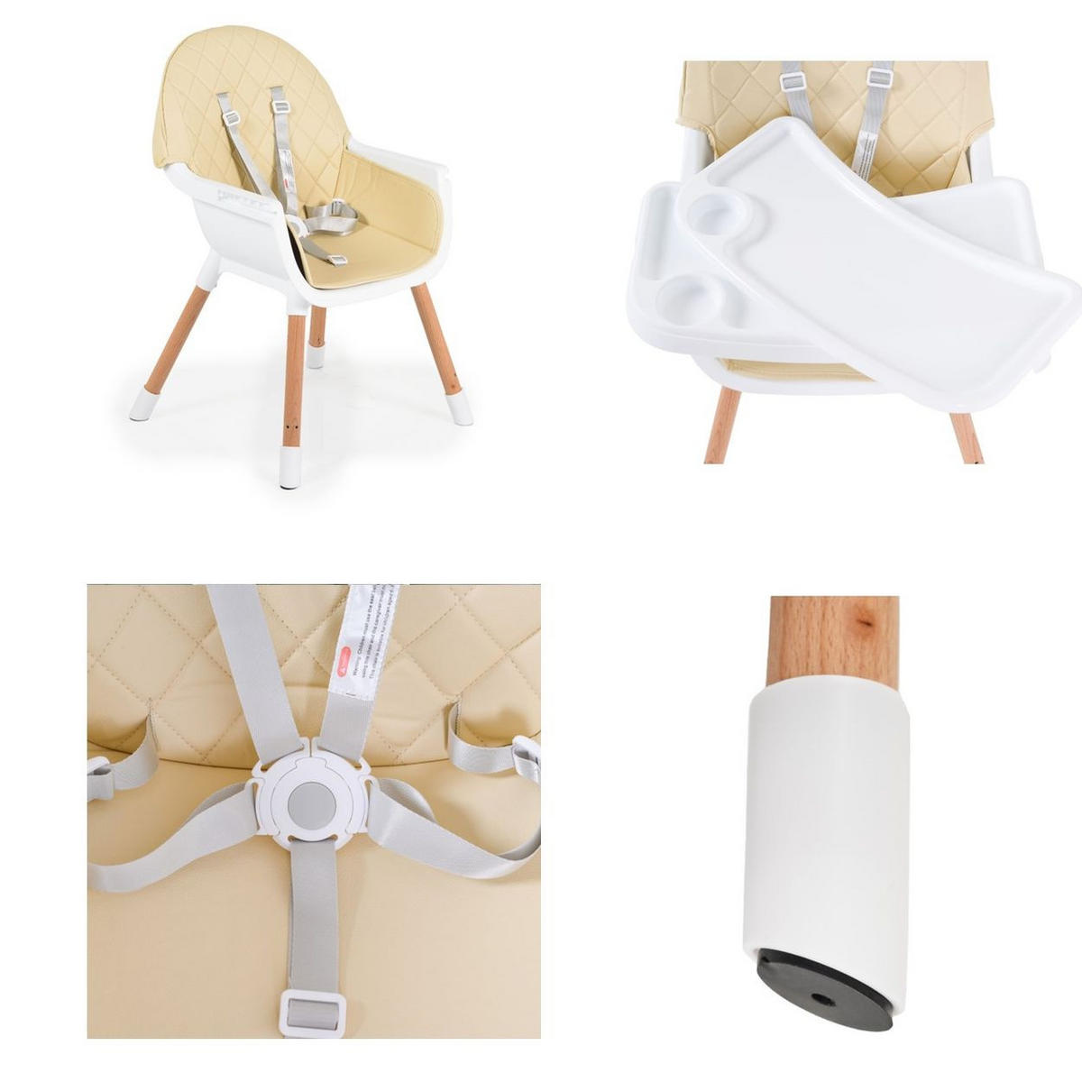 HOCHSTUHL Gelato 2 in 1 beige Gurt, Kinderstuhl, Tisch verstellbar - Beige, Kunststoff (57/93/60cm) - Cangaroo