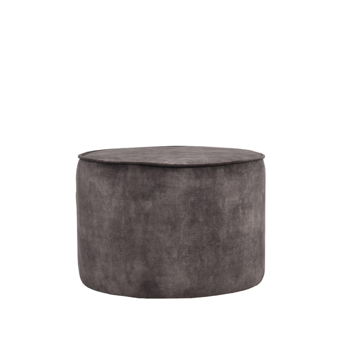 POUF Tibo Grau 55/55/40 cm - Dunkelgrau, Textil (55/40/55cm) - LABEL51