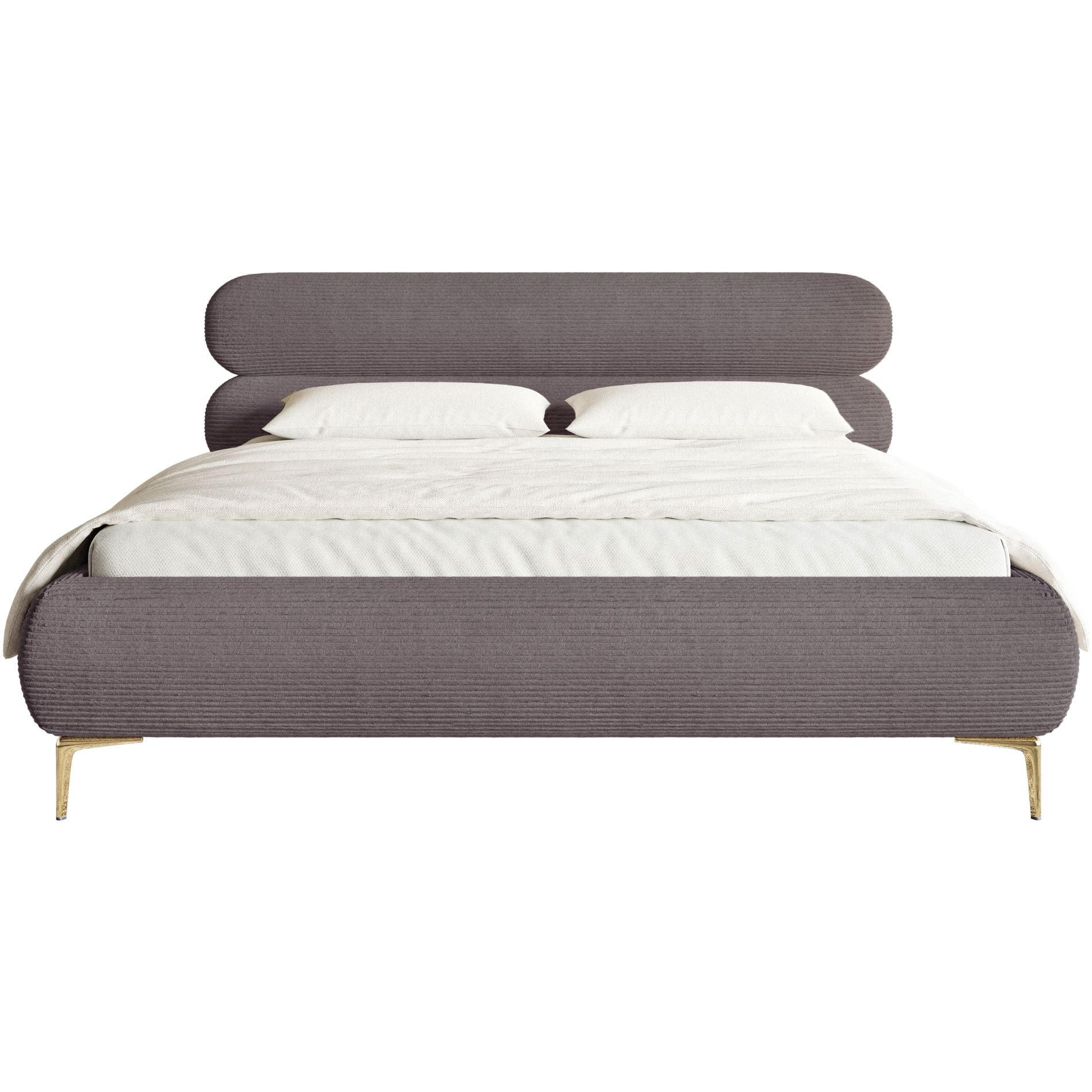 POLSTERBETT Roule Cord Braun 180x200 cm - Goldfarben/Braun, Textil/Metall (180/200cm) - Selsey