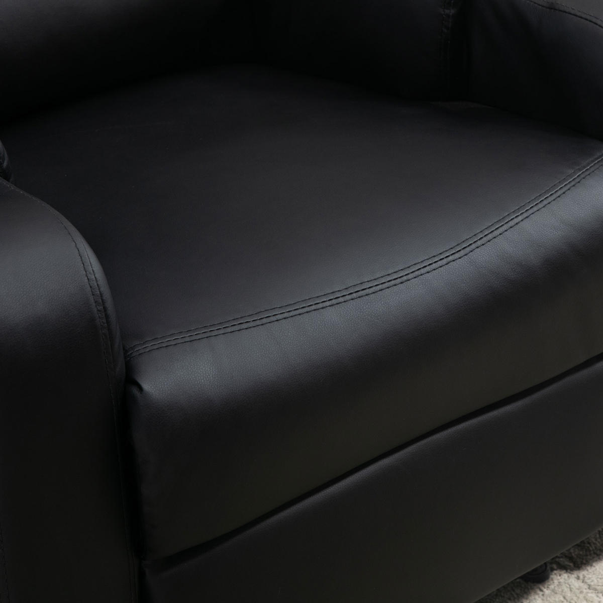 FERNSEHSESSEL DE-15350 mit verstellbarer Rückenlehne und Fußstütze Schwarz - Schwarz, Leder (89/100/79cm) - ComfortXL
