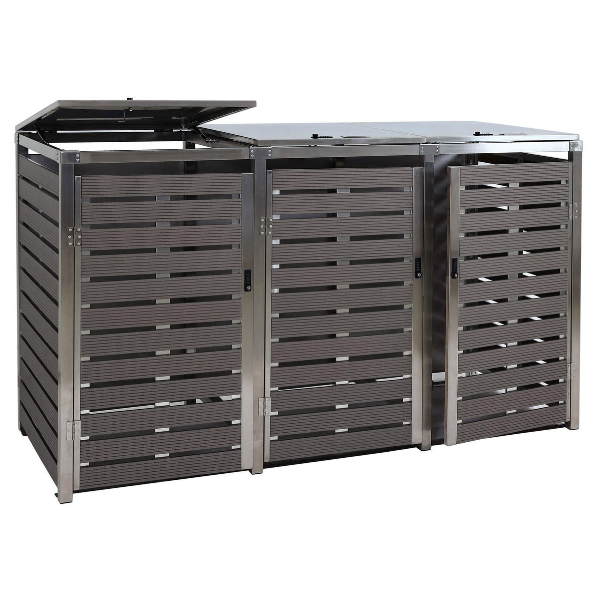 MÜLLTONNENVERKLEIDUNG 3ER Anthrazit - Anthrazit, Metall (200/120/85cm) - MCW