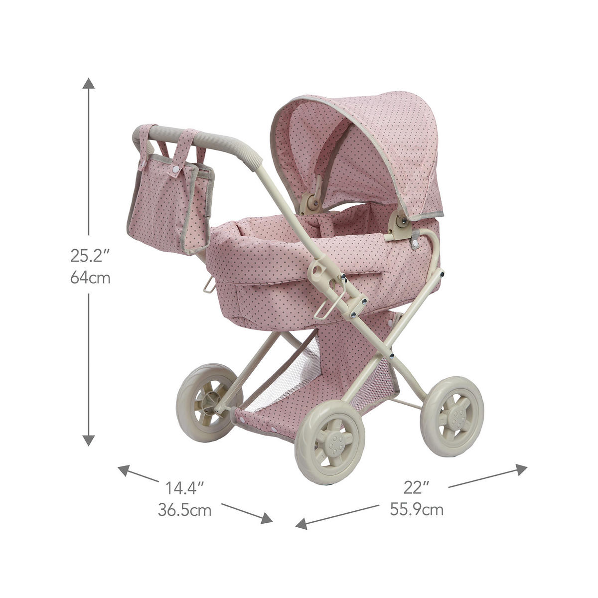 PUPPENWAGEN, Rosa, 64cm - Pink, Holzwerkstoff (37/64/56cm) - Teamson Kids