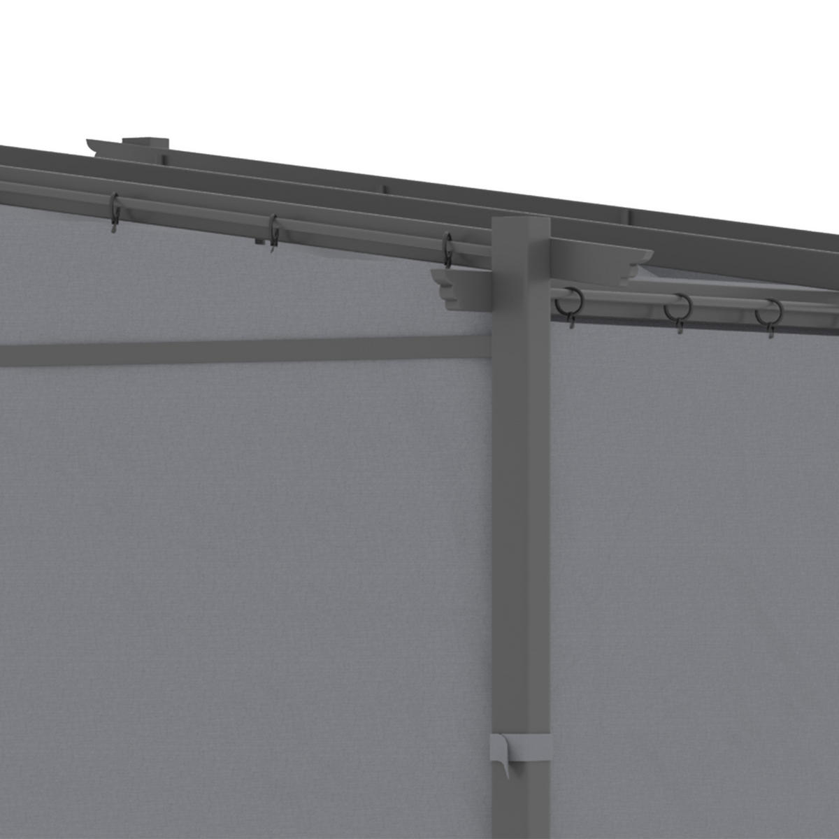 PERGOLA Stahl Alu Polyester Dunkelgrau - Dunkelgrau, Kunststoff/Metall (295/230/297cm) - Outsunny