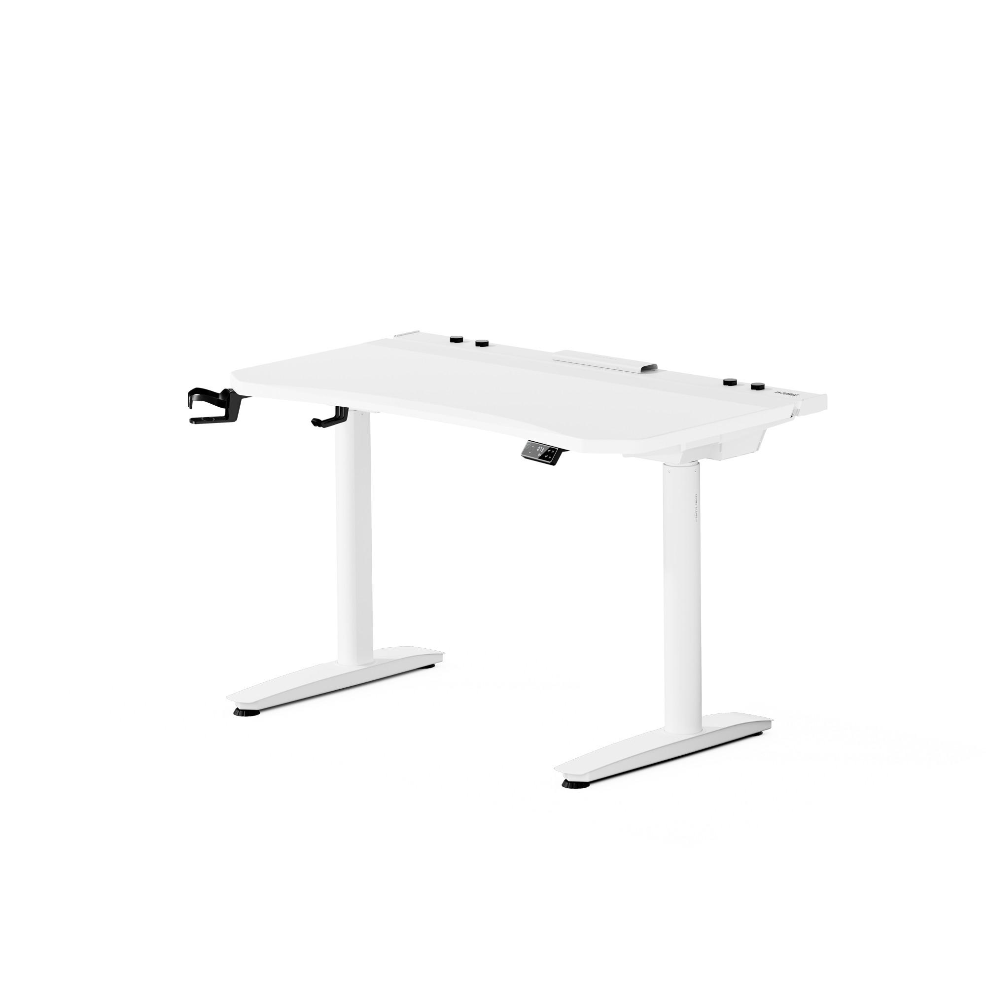 ELEKTRISCH verstellbarer Gaming-Schreibtisch X-Forge 120 x 70 cm - Weiß, Metall (70/160/73cm) - Diablo Chairs