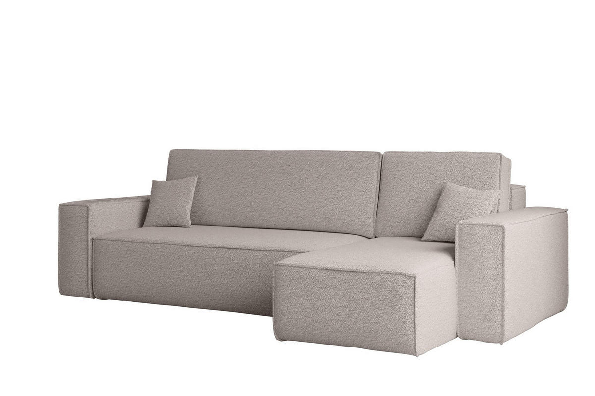 ECKSOFA Mit Schlaffunktion Und Bettkasten L-Form BEST Stoff Abriamo Dunkelbeige Rechts - Cappuccino, Holz/Textil (244/142cm) - Kaiser Möbel