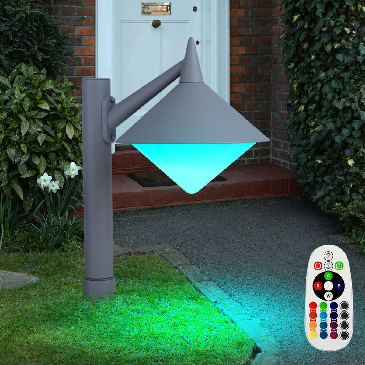 LED STEHLEUCHTE MANHATTAN Grau ALU - Grau, Kunststoff/Metall (26/58/40cm)