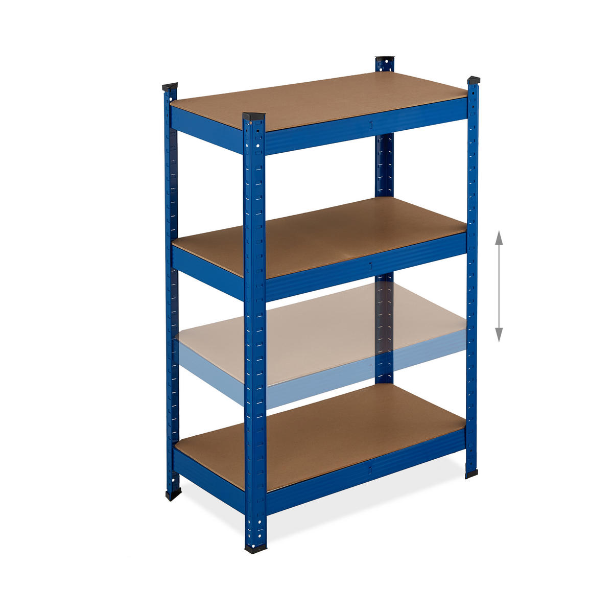 SCHWERLASTREGAL - Blau, Holzwerkstoff/Kunststoff (70/180/45cm) - Relaxdays