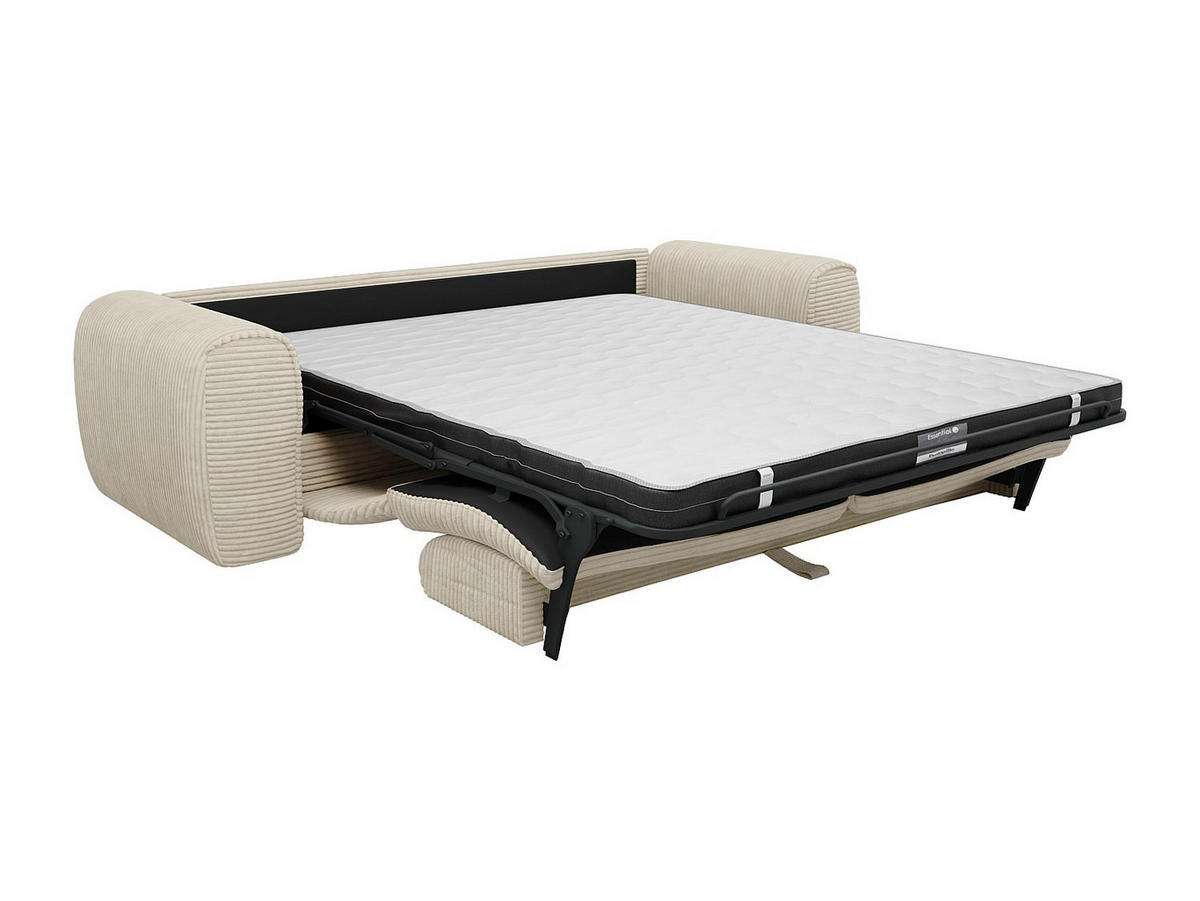 SCHLAFSOFA - 4 Personen - samt - beige Pognia - Beige, Textil (236/80/100cm) - Vente-Unique