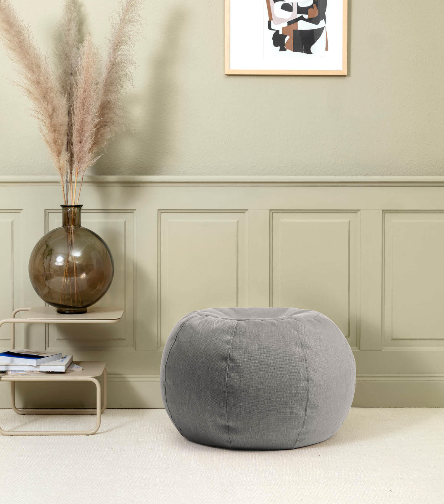 OUTDOOR POUF Der Kugelige - Dunkelgrau, Textil (60/40/60cm) - Mokebo