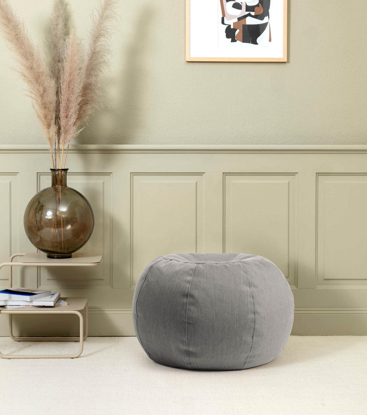 OUTDOOR POUF Der Kugelige - Dunkelgrau, Textil (60/40/60cm) - Mokebo