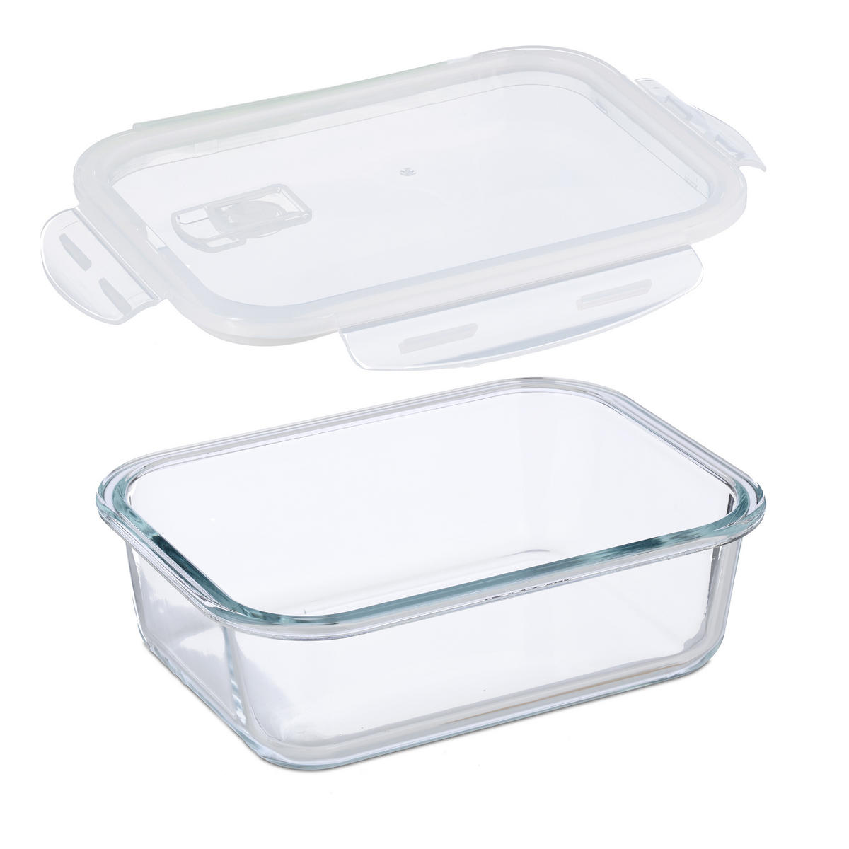 SÚPRAVA sklenených dóz - priehľadné, plast/sklo (23/8/17.5cm) - Relaxdays