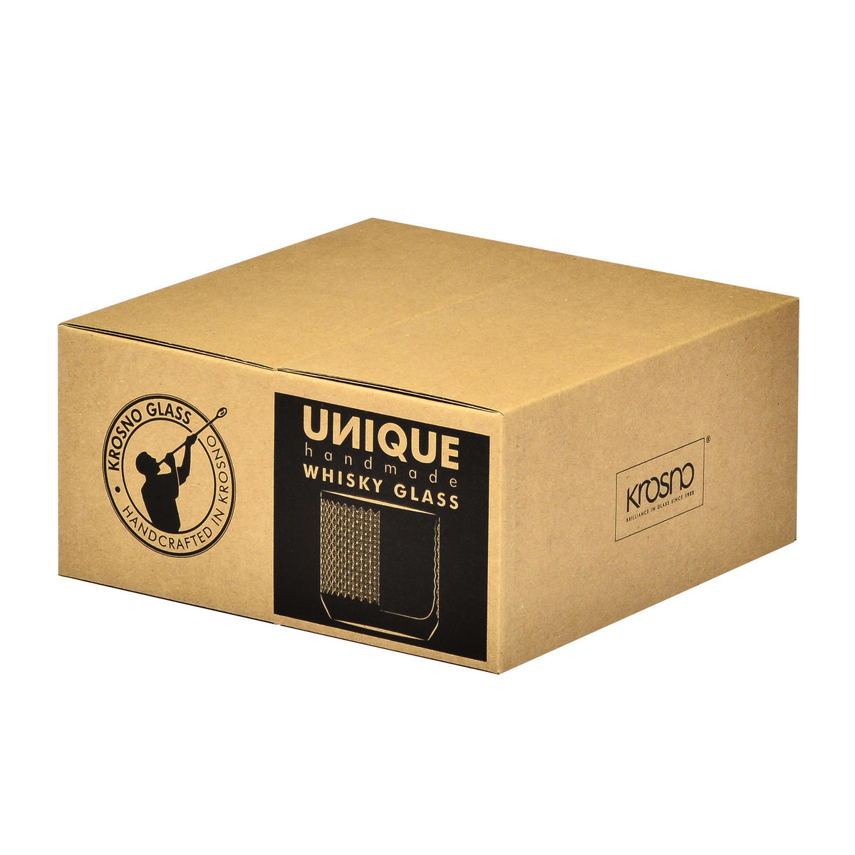 WHISKYGLÄSER, 4er-Set, 270 ml, Handgemacht - Braun, Glas (0.27L) - Krosno Glass