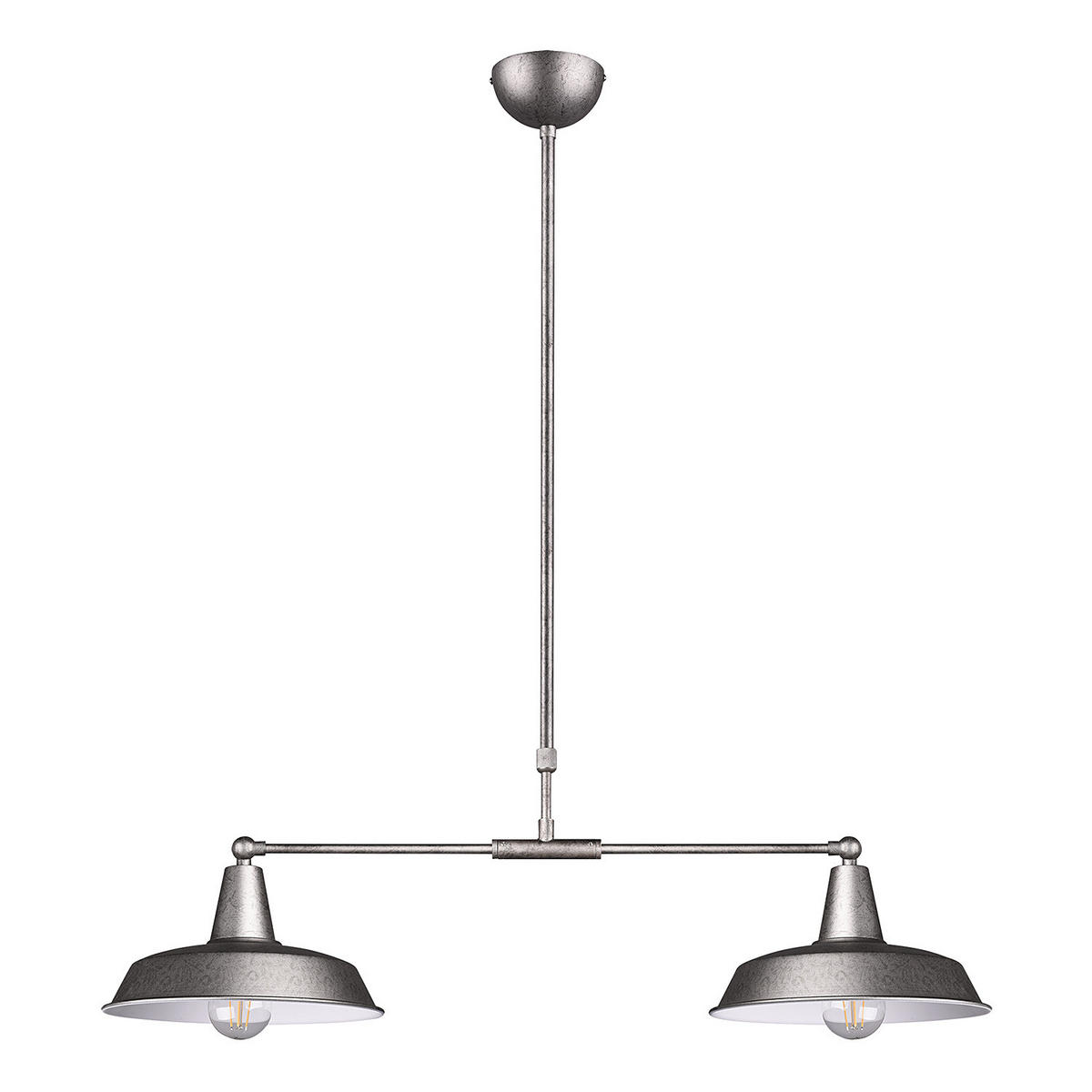 PENDELLEUCHTE - Eisen - 2-flammig - Silberfarben, Metall (83/26/90cm) - home24