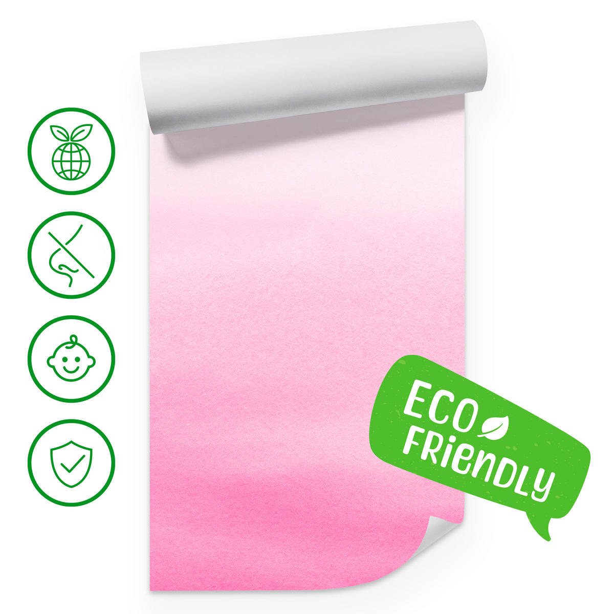 FOTOTAPETE für Schlafzimmer Ombré in Rosatönen Pastell 150x105 - Rosa/Weiß, Papier (150/105cm) - Muralo