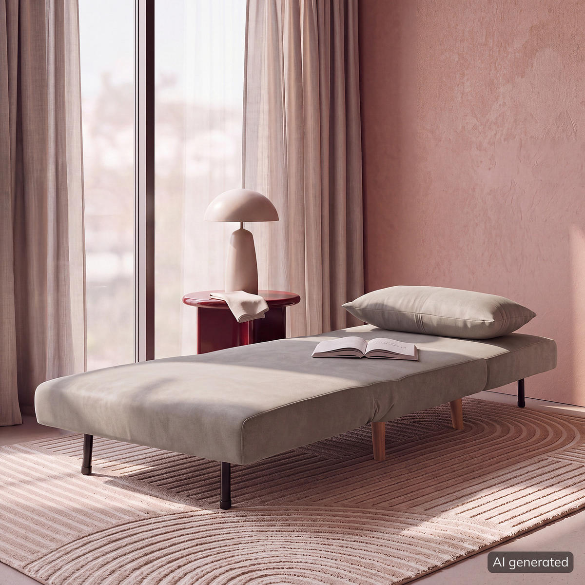 SCHLAFSESSEL - Textil / Teilmassivholz - Buchefarben/Hellgrau, Holz/Buchenholz (77/81/90cm) - home24