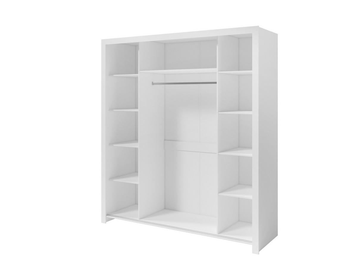 SCHIEBETÜRENSCHRANK - Kleiderschrank Sahara - 185 - Weiß - Schwarz/Weiß, Holzwerkstoff (185/206/60cm) - Möblo