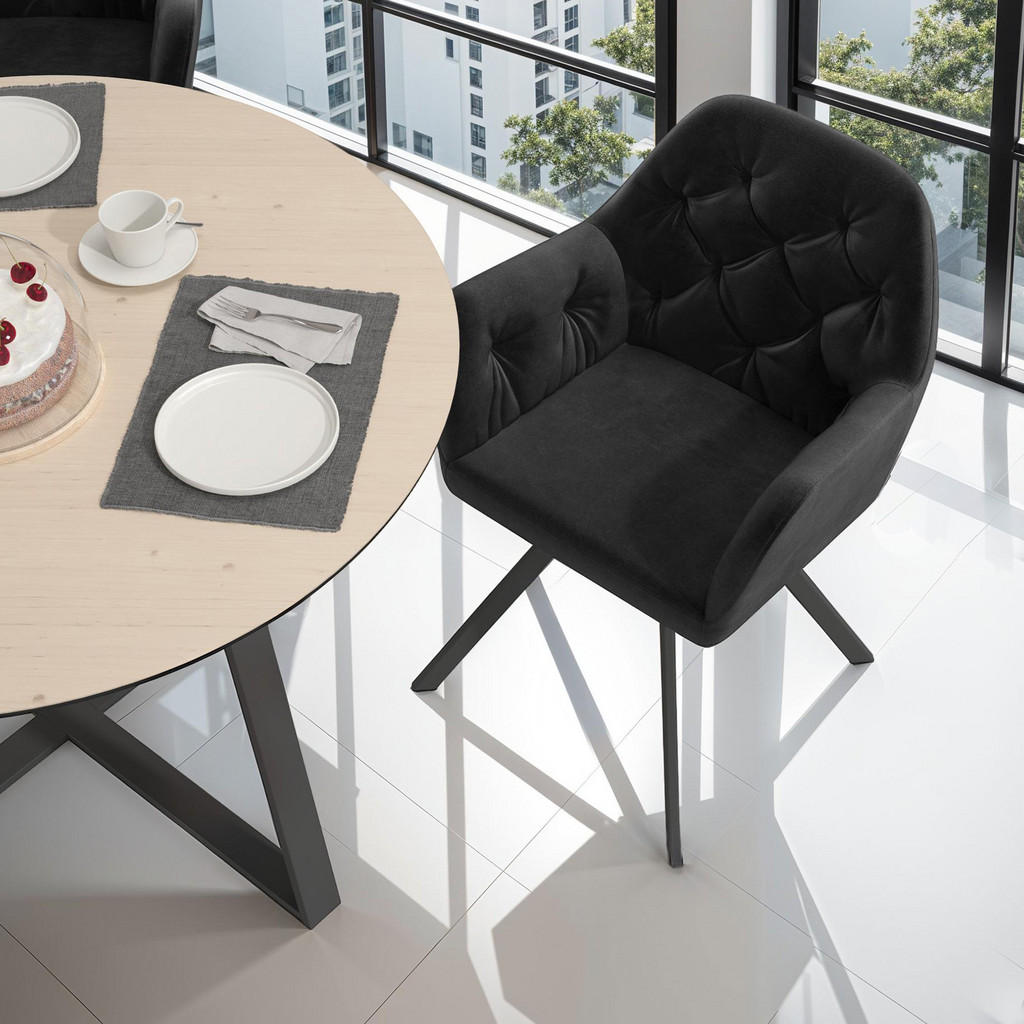 Thumbnail - tectake Armlehnstuhl, Schwarz, Kunststoff, 58x87x58 cm, Esszimmer, Stühle, Esszimmerstühle, Armlehnenstühle