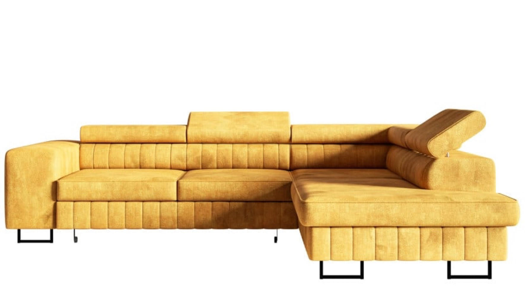 ECKSOFA Terra Senfgelb NOLA Mit Verstellbaren Kopfstützen Rechts - Gelb/Goldfarben, Textil (203/274cm) - Sepro Meble
