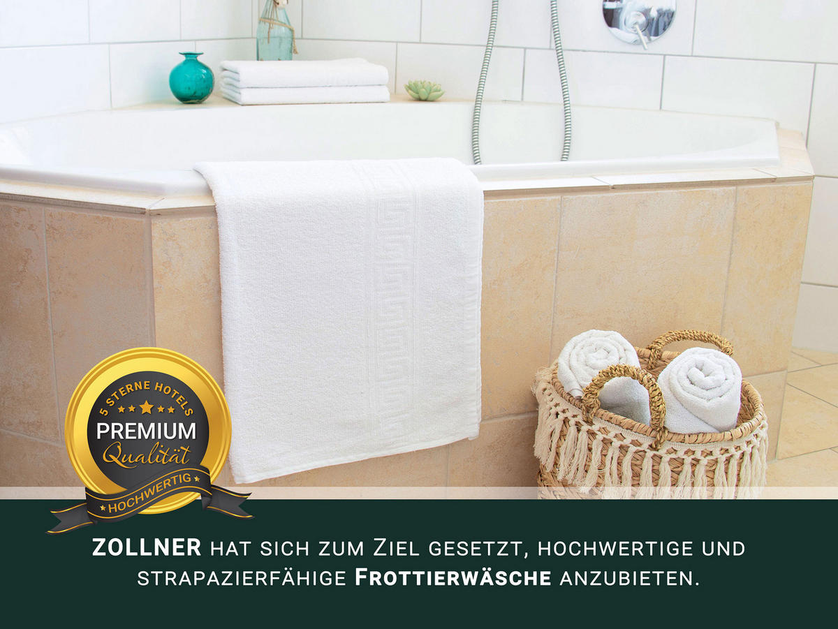 DUSCHTÜCHER, 5er-Set, 70x140 cm, 70% Baumwolle, 30% Polyester, Weiß - Weiß, Textil (70/140cm) - Zollner