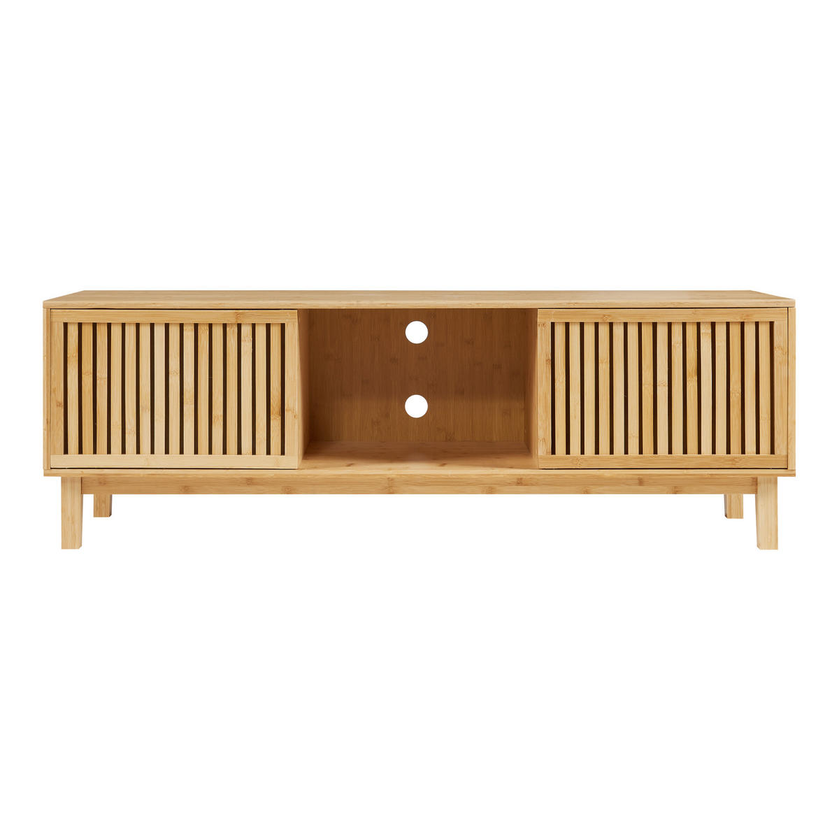 FERNSEHSCHRANK Ypäjä - Naturfarben, Holz (42/50/150cm) - [en.casa]