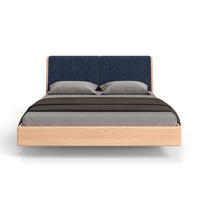 MASSIVHOLZBETT Lumo aus Buche 200x220 cm, Storm 77 - Blau/Buchefarben, Holz (200/220cm) - Danzz