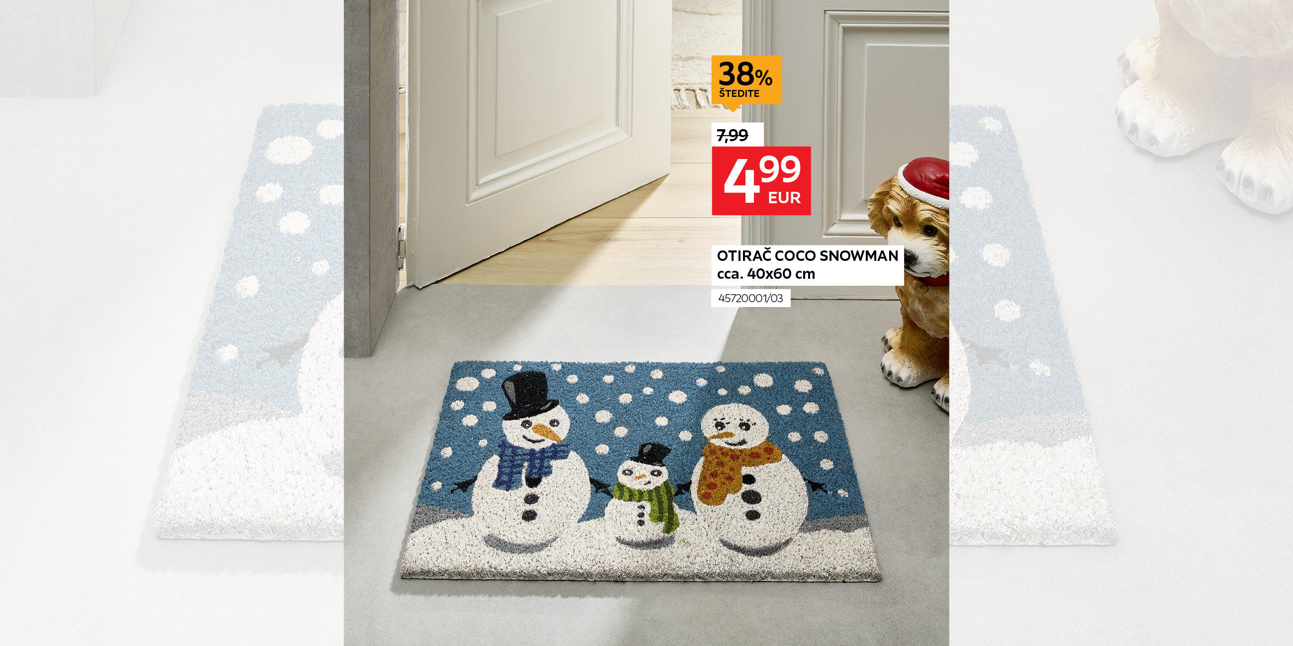 otirač Coco Snowman cca. 40x60 cm 4572000103 umjesto 7,99 € nova cijena 4,99 € - štedite 38%