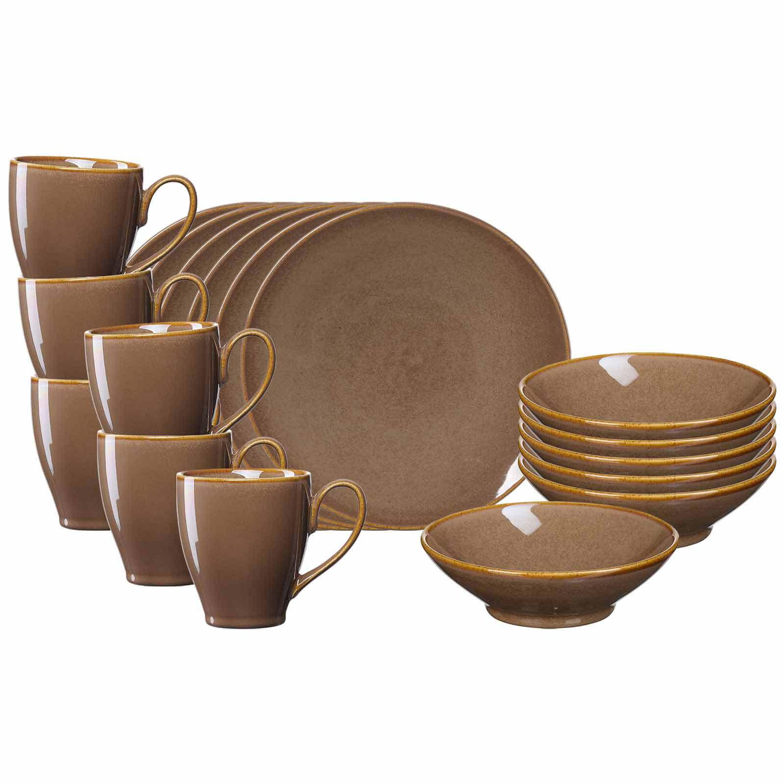 FRÜHSTÜCKS-SET Sahara Dunkelbraun 18er Set - Dunkelbraun, Keramik (1/1/1cm) - Ritzenhoff Breker