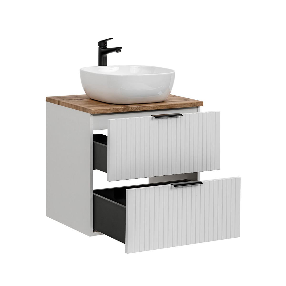 BADMÖBEL Adriel 2er-Set Weiß - Weiß, Holzwerkstoff (60.6/59/46cm) - Petits-meubles